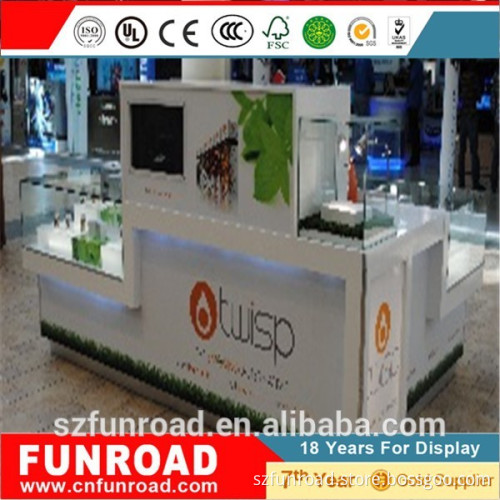 Hot sale E-cigarette store interior decoration wooden showcase with LED light